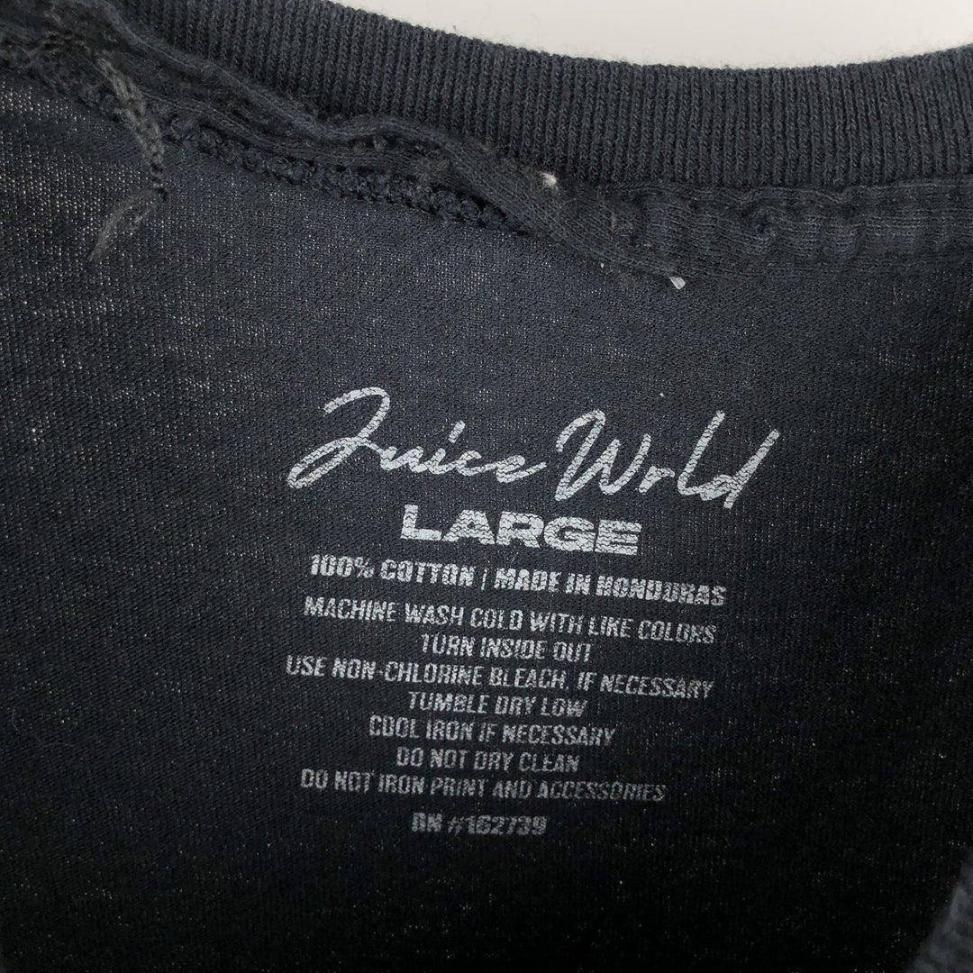JUICE WRLD Juice World Rap T-shirt Rap T Men's L size cotton black type Vintage Second Hand