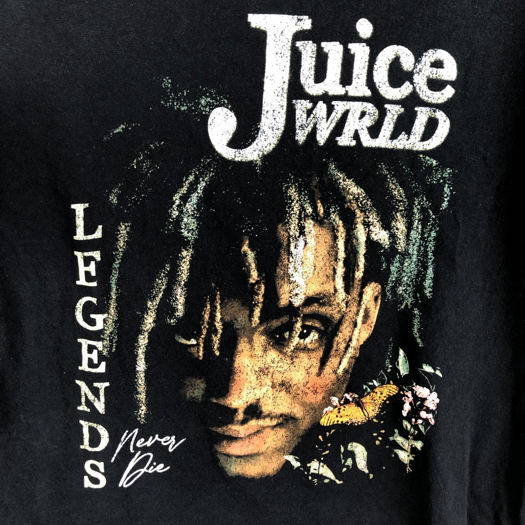 JUICE WRLD Juice World Rap T-shirt Rap T Men's L size cotton black type Vintage Second Hand