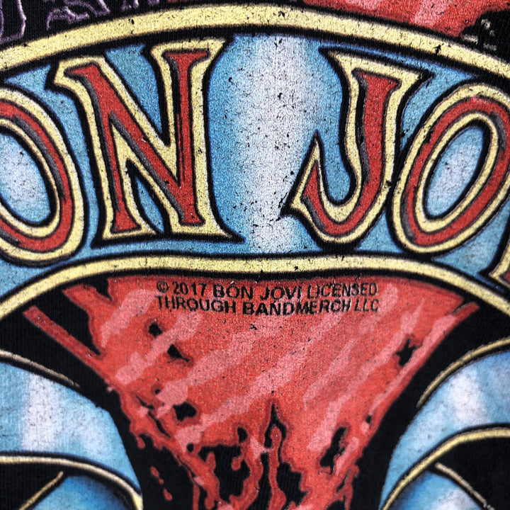 Fruit of the Loom HD Cotton Bon Jovi Band T-Shirt, Men's Size L cotton black type Vintage Second Hand