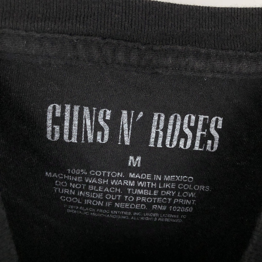 GUNS N' ROSES Guns N' Roses Band T-shirt Band Tee Men's M size cotton black type Vintage Second Hand
