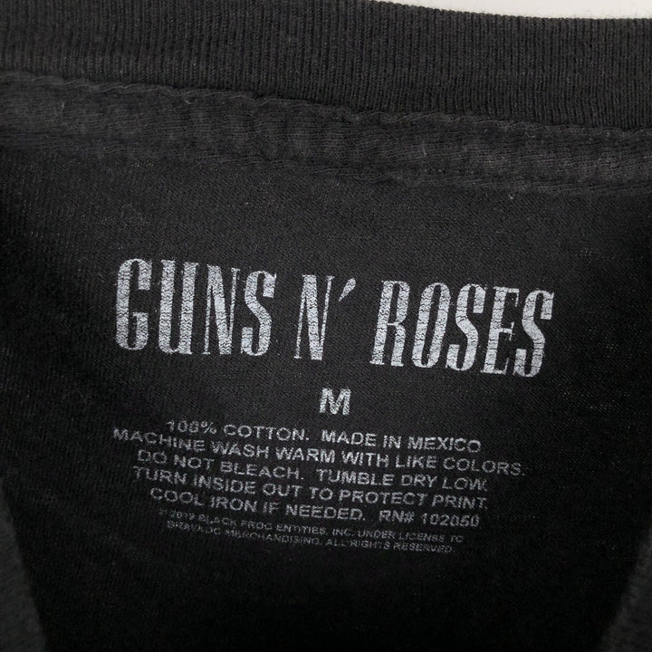 GUNS N' ROSES Guns N' Roses Band T-shirt Band Tee Men's M size cotton black type Vintage Second Hand
