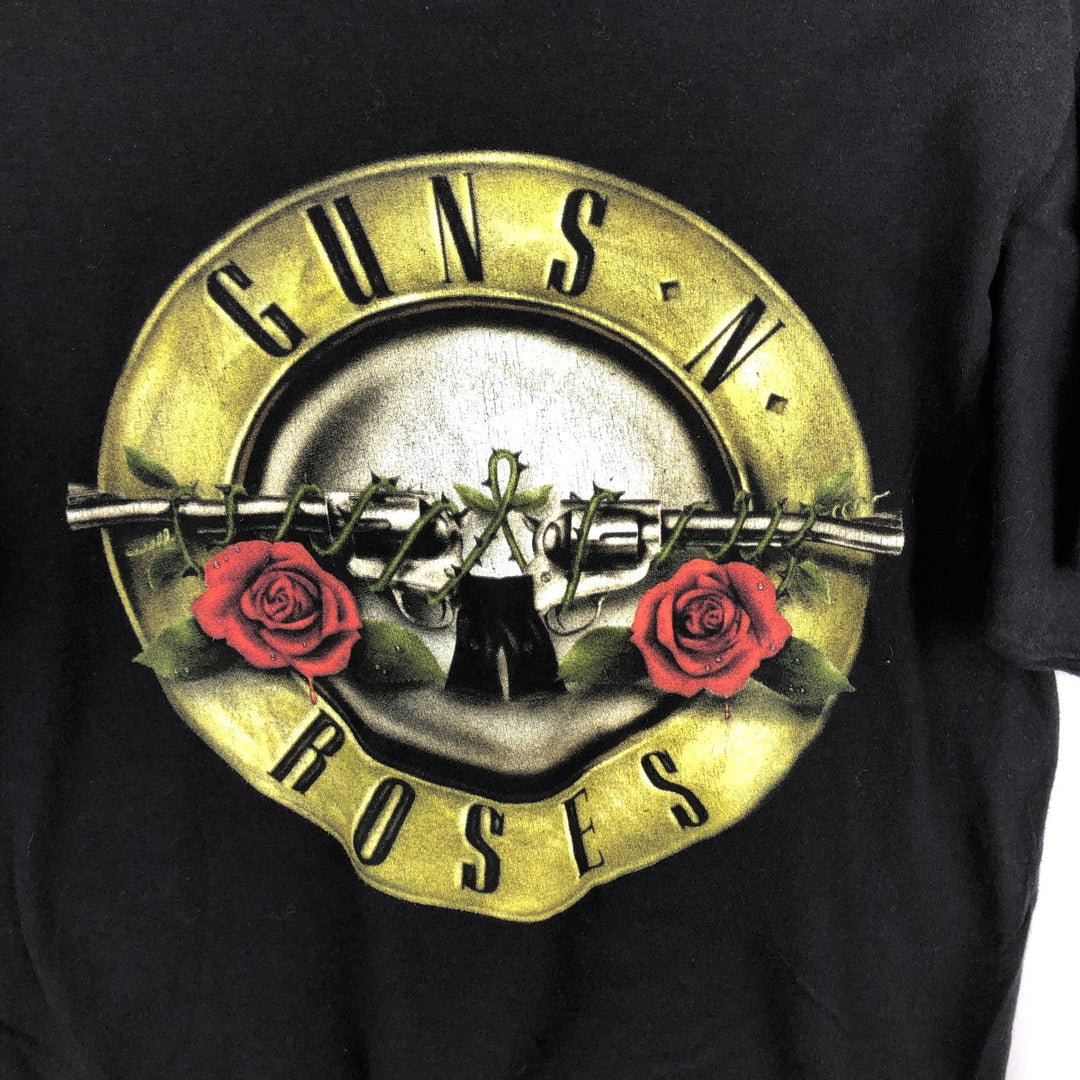 GUNS N' ROSES Guns N' Roses Band T-shirt Band Tee Men's M size cotton black type Vintage Second Hand