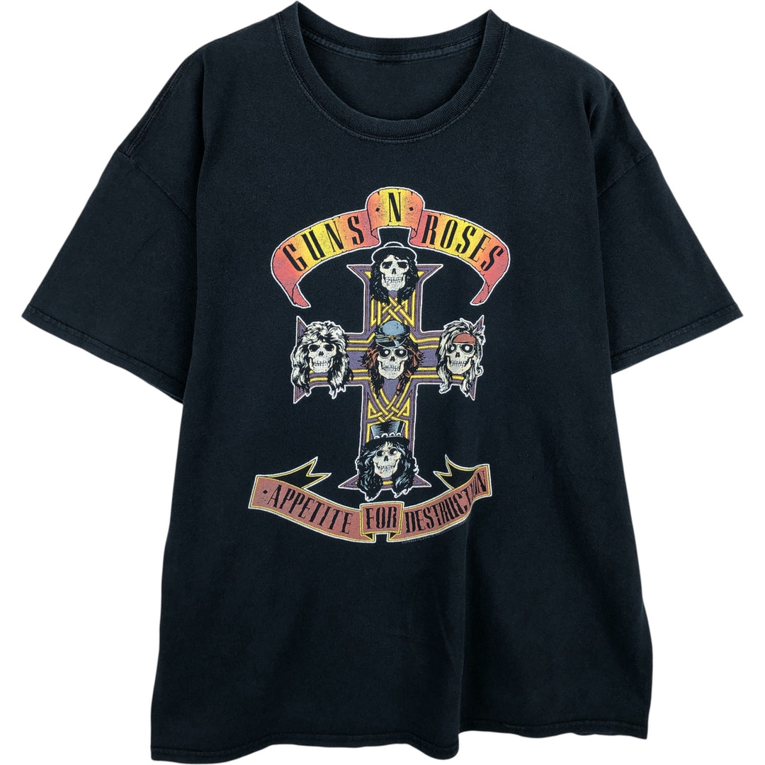 GUNS N' ROSES Guns N' Roses Band T-Shirt Band Tee Men's XL unclear black type Vintage Second Hand