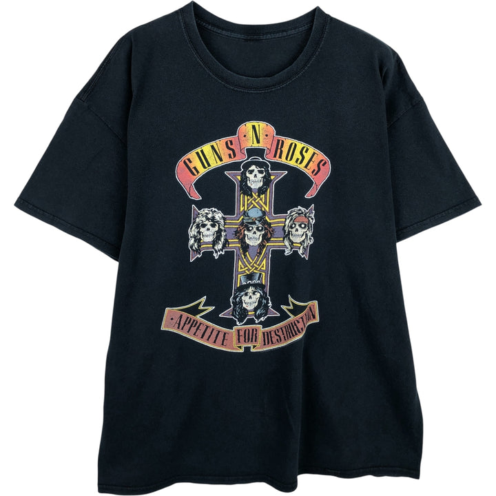 GUNS N' ROSES Guns N' Roses Band T-Shirt Band Tee Men's XL unclear black type Vintage Second Hand