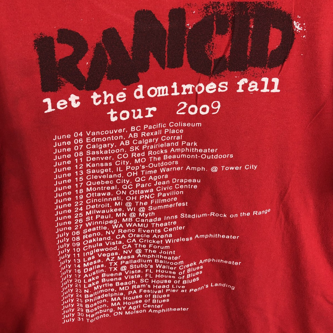 2000'S Tultex Rancid Band T-Shirt, Men's Size XL cotton red type Vintage Second Hand