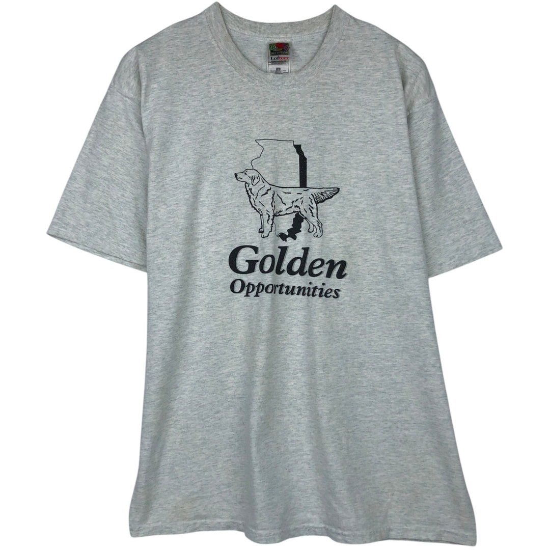 90'S Fruit of the Loom Lofteez Dog Print T-Shirt, Men's Size L (approx.), Vintage cotton white type Vintage Second Hand