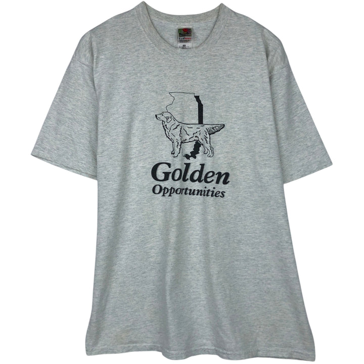 90'S Fruit of the Loom Lofteez Dog Print T-Shirt, Men's Size L (approx.), Vintage cotton white type Vintage Second Hand