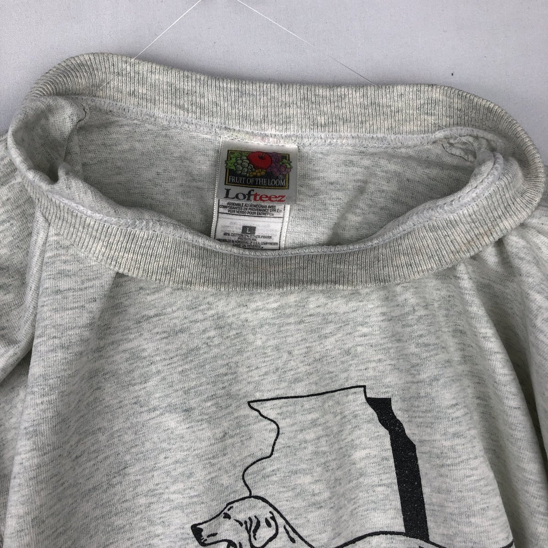 90'S Fruit of the Loom Lofteez Dog Print T-Shirt, Men's Size L (approx.), Vintage cotton white type Vintage Second Hand