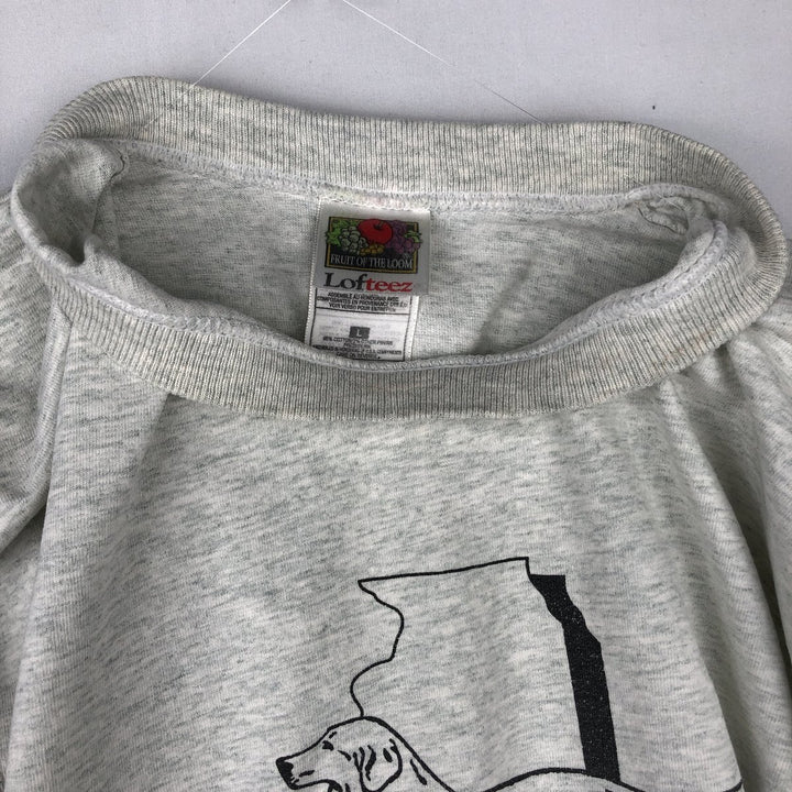 90'S Fruit of the Loom Lofteez Dog Print T-Shirt, Men's Size L (approx.), Vintage cotton white type Vintage Second Hand