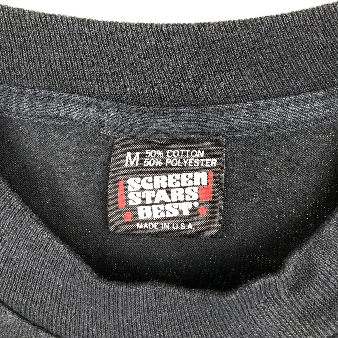 90'S Screen Stars Best Printed T-Shirt, Made in USA, Men's Size Medium, Vintage cotton black type Vintage Second Hand