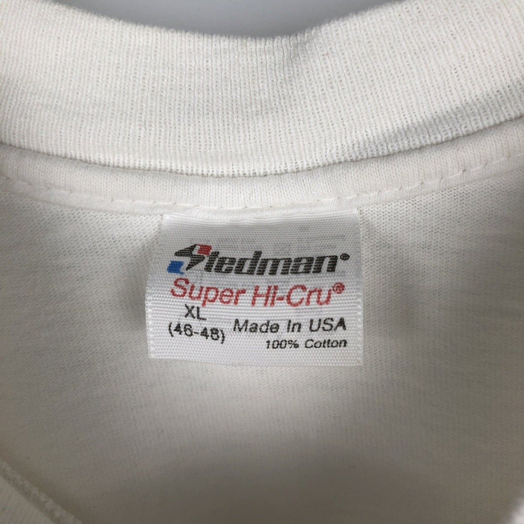STEDMAN Printed T-Shirt, Made in USA, Men's XL cotton white type Vintage Second Hand