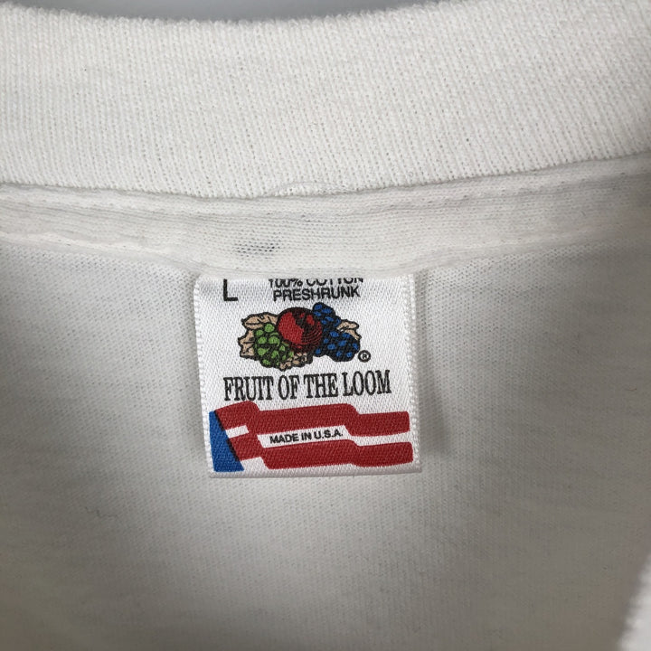 90'S Fruit of the Loom printed T-shirt, made in the USA, men's XL size, vintage cotton white type Vintage Second Hand