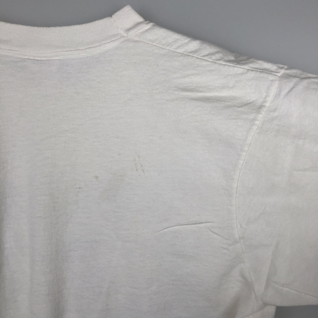 90'S Fruit of the Loom printed T-shirt, made in the USA, men's XL size, vintage cotton white type Vintage Second Hand