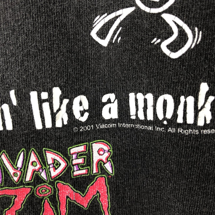 2000'S All Sports INVADERZIM Invader Zim Print T-Shirt Men's XL cotton black type Vintage Second Hand