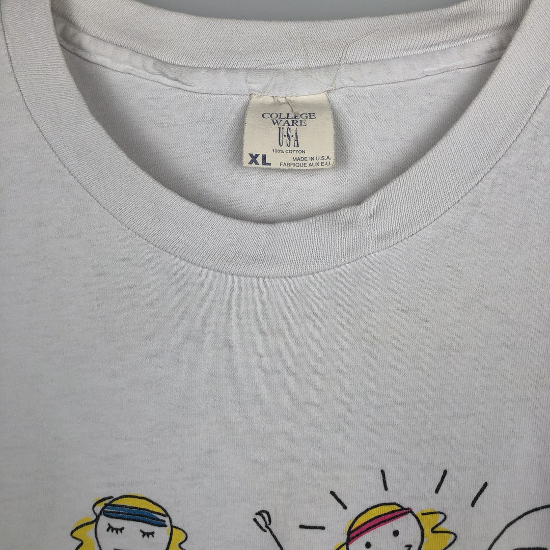 Vintage 1990'S COLLEGE WEAR USA printed T-shirt, Made in USA, Men's XL cotton white type Vintage Second Hand