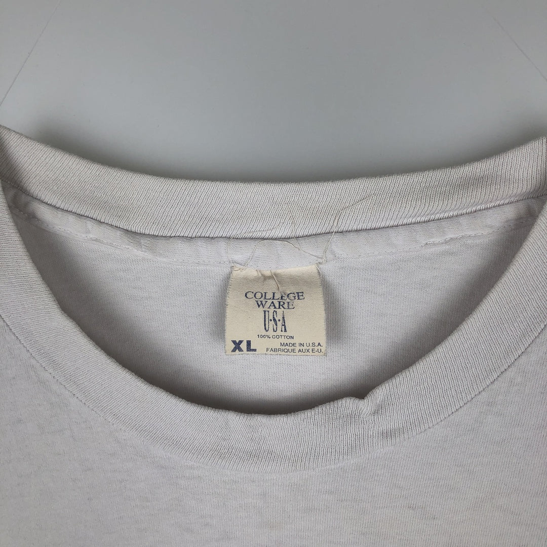 Vintage 1990'S COLLEGE WEAR USA printed T-shirt, Made in USA, Men's XL cotton white type Vintage Second Hand