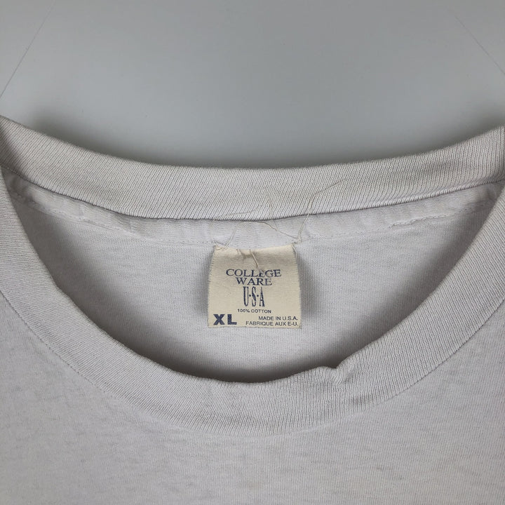 Vintage 1990'S COLLEGE WEAR USA printed T-shirt, Made in USA, Men's XL cotton white type Vintage Second Hand