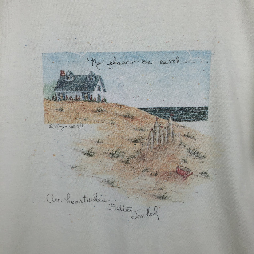 Vintage 90'S Anvil Art T-Shirt, Made in USA, Men's XL cotton yellow type Vintage Second Hand