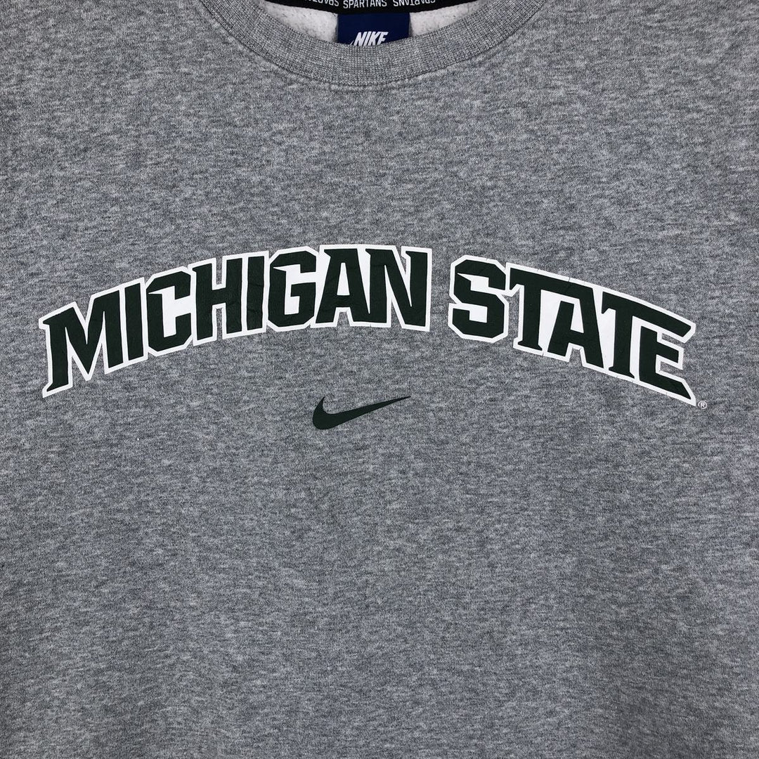Nike Michigan State University College Sweatshirt, Men's Size Large cotton gray type Vintage Second Hand