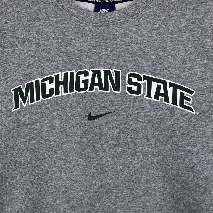 Nike Michigan State University College Sweatshirt, Men's Size Large cotton gray type Vintage Second Hand