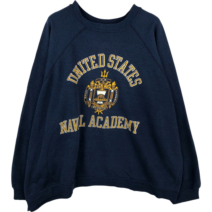 USNA Naval Academy Triple Print College Sweatshirt, Men's, Size XXL unclear navy blue type Vintage Second Hand