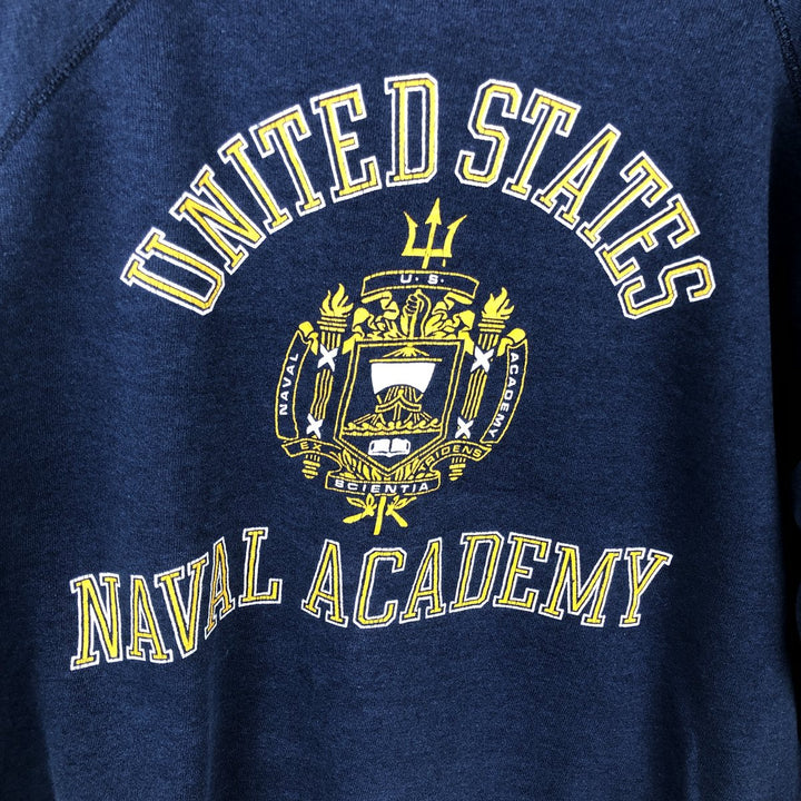 USNA Naval Academy Triple Print College Sweatshirt, Men's, Size XXL unclear navy blue type Vintage Second Hand
