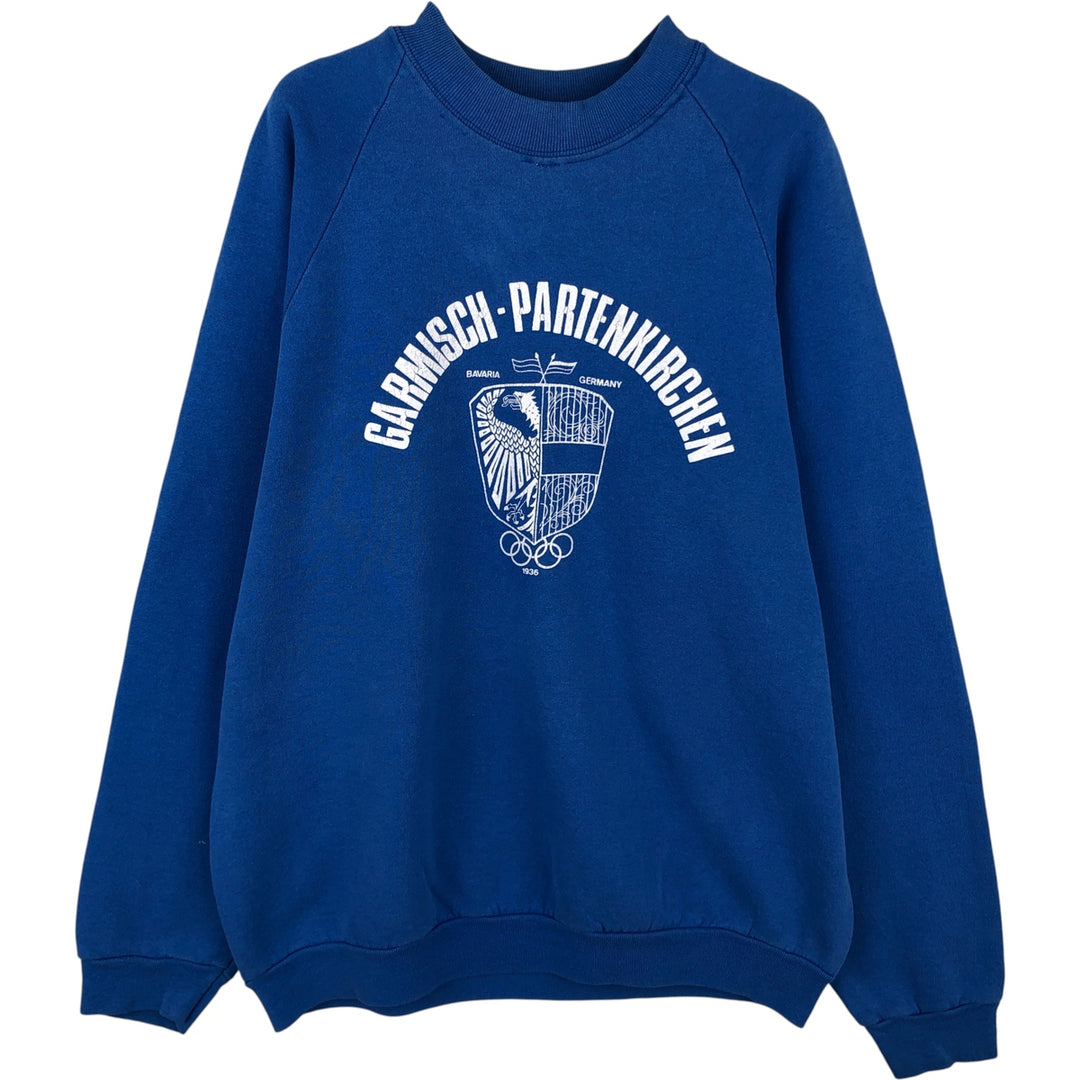 Printed sweatshirt, men's size L unclear blue type Vintage Second Hand