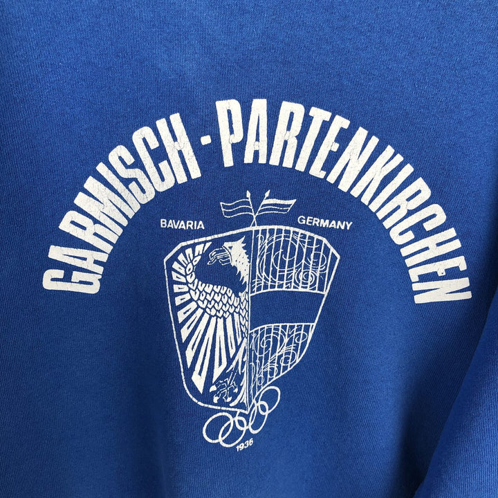 Printed sweatshirt, men's size L unclear blue type Vintage Second Hand