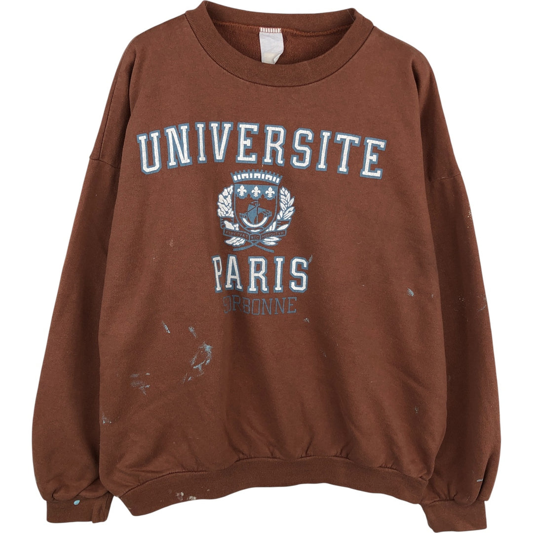 Triple Print College Sweatshirt, Men's XL unclear brown type Vintage Second Hand