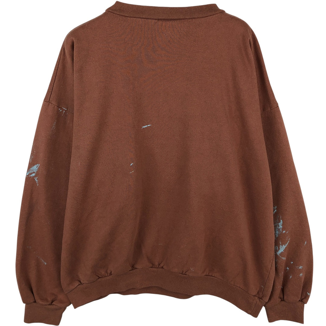 Triple Print College Sweatshirt, Men's XL unclear brown type Vintage Second Hand