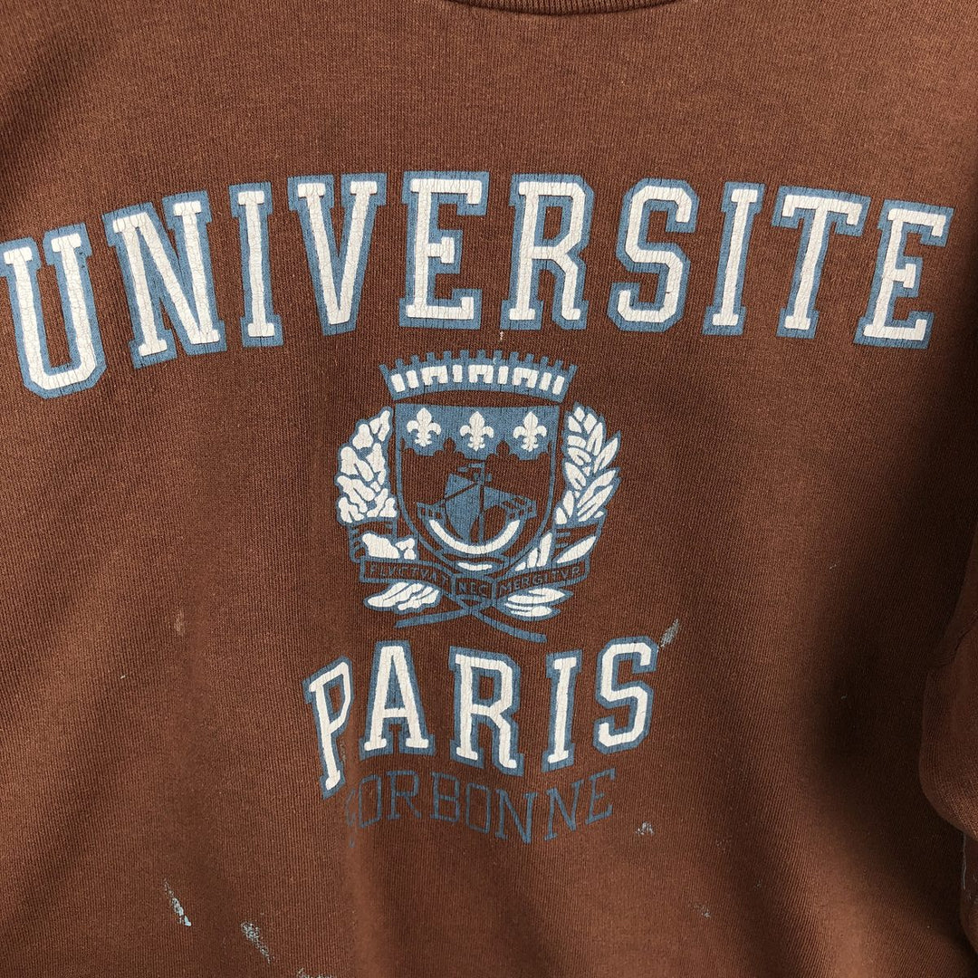 Triple Print College Sweatshirt, Men's XL unclear brown type Vintage Second Hand