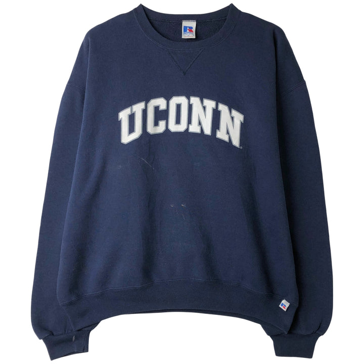90'S Russell College Sweatshirt, Men's XL Size Vintage cotton navy blue type Vintage Second Hand