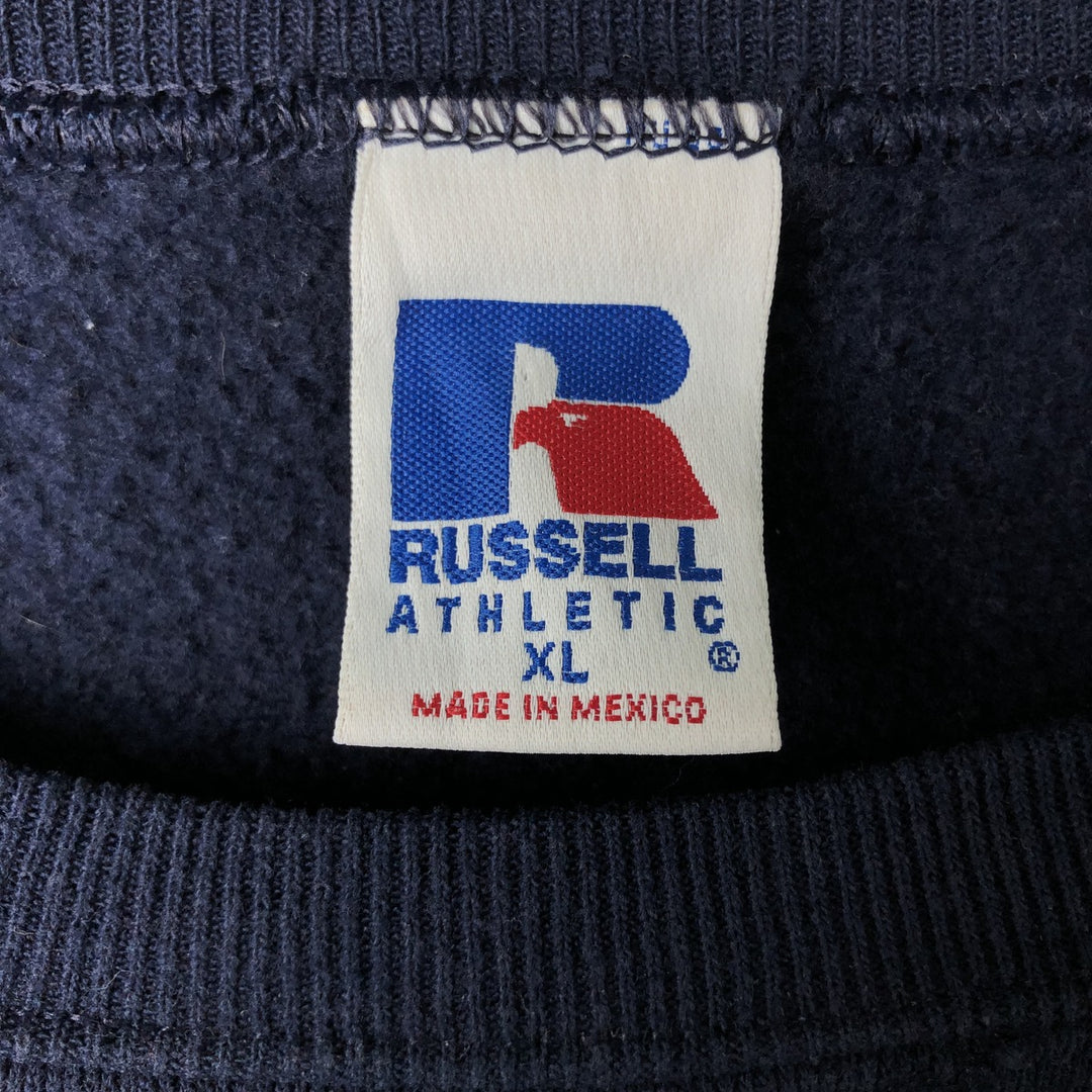 90'S Russell College Sweatshirt, Men's XL Size Vintage cotton navy blue type Vintage Second Hand