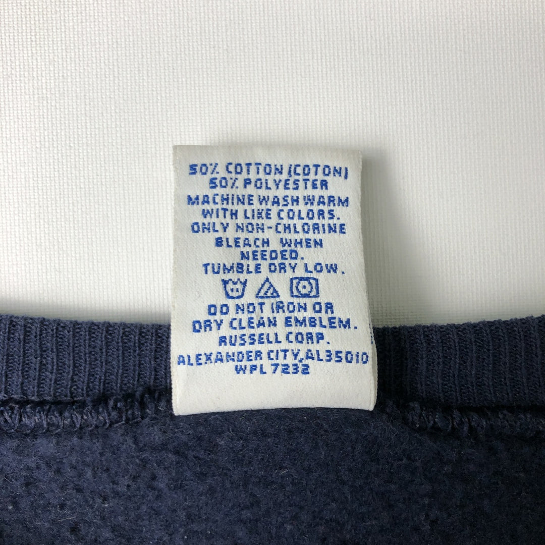 90'S Russell College Sweatshirt, Men's XL Size Vintage cotton navy blue type Vintage Second Hand