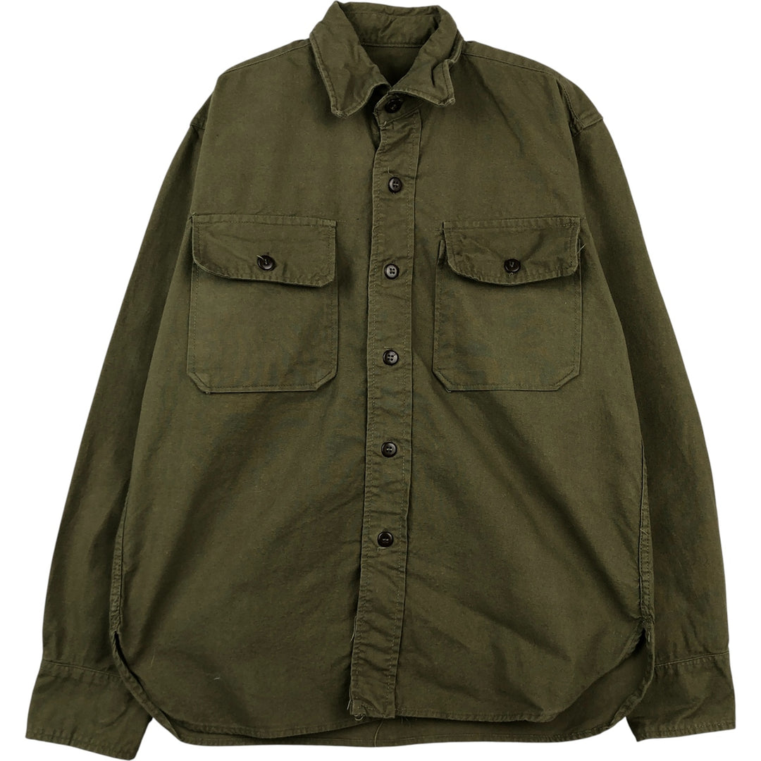 Vintage 1970'S military utility shirt, women's size L unclear Khaki type Vintage Second Hand