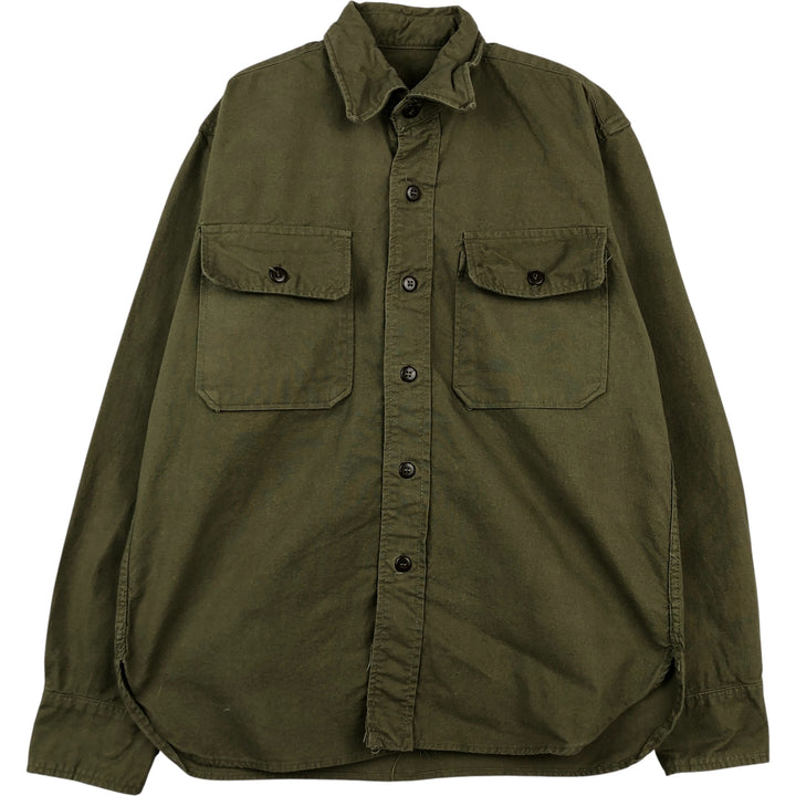 Vintage 1970'S military utility shirt, women's size L unclear Khaki type Vintage Second Hand