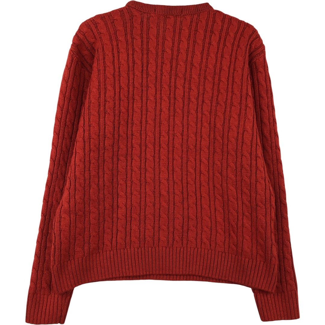 Pure and Natural Cable Knit Acrylic Knit Sweater, Made in the UK, Women's Size L acrylic red type Vintage Second Hand