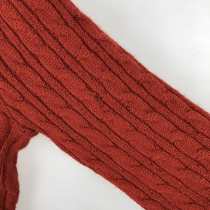 Pure and Natural Cable Knit Acrylic Knit Sweater, Made in the UK, Women's Size L acrylic red type Vintage Second Hand