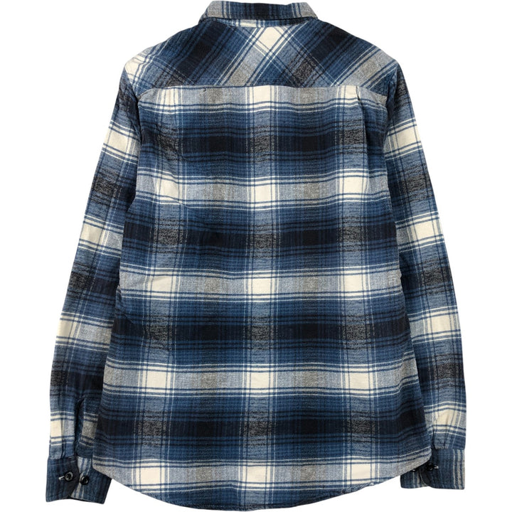 Ralph Lauren Denim & Supply Ombre Check Long Sleeve Light Flannel Shirt, Women's Size Small cotton blue type Vintage Second Hand