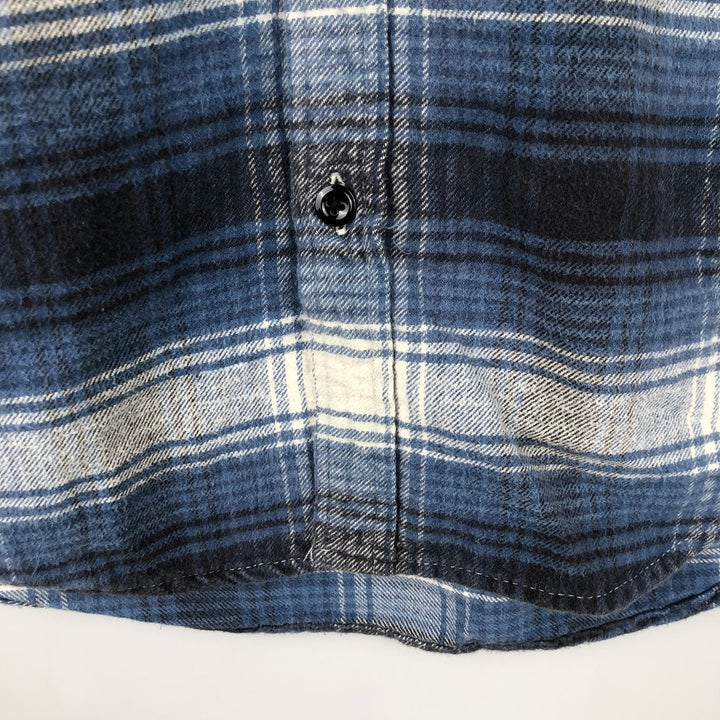 Ralph Lauren Denim & Supply Ombre Check Long Sleeve Light Flannel Shirt, Women's Size Small cotton blue type Vintage Second Hand