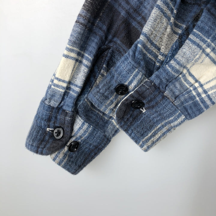 Ralph Lauren Denim & Supply Ombre Check Long Sleeve Light Flannel Shirt, Women's Size Small cotton blue type Vintage Second Hand