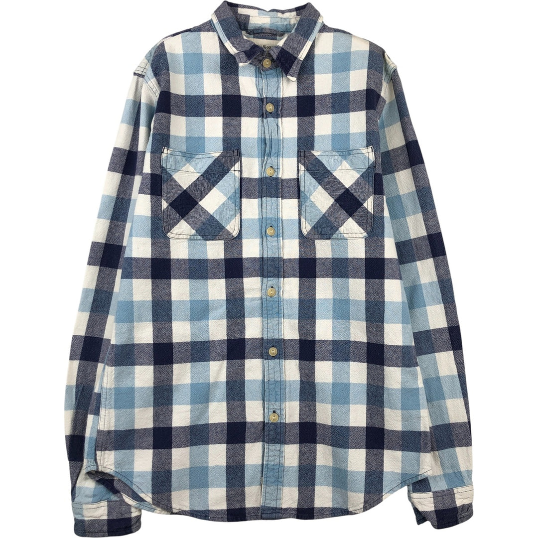 Ralph Lauren DENIM and SUPPLY Denim and Supply Check Pattern Long Sleeve Light Flannel Shirt, Women's Size Medium cotton white type Vintage Second Hand