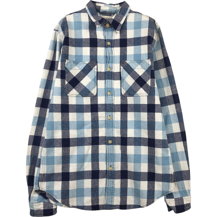 Ralph Lauren DENIM and SUPPLY Denim and Supply Check Pattern Long Sleeve Light Flannel Shirt, Women's Size Medium cotton white type Vintage Second Hand