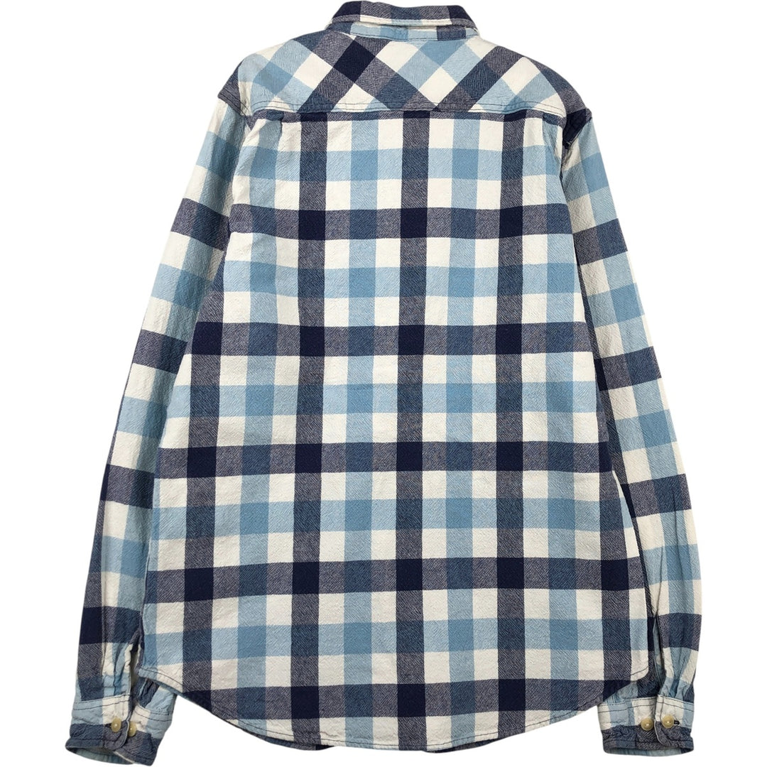 Ralph Lauren DENIM and SUPPLY Denim and Supply Check Pattern Long Sleeve Light Flannel Shirt, Women's Size Medium cotton white type Vintage Second Hand