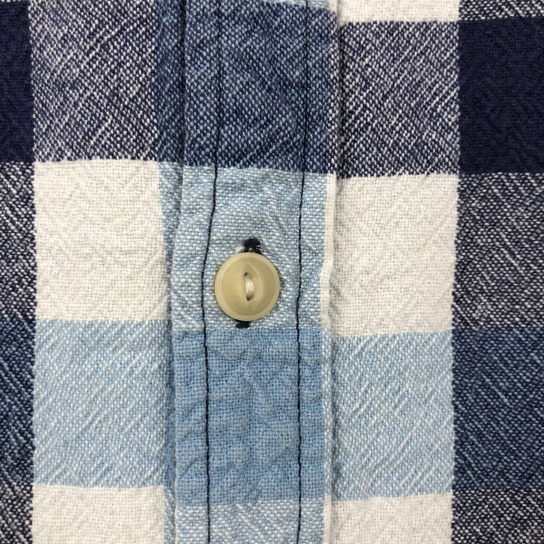 Ralph Lauren DENIM and SUPPLY Denim and Supply Check Pattern Long Sleeve Light Flannel Shirt, Women's Size Medium cotton white type Vintage Second Hand