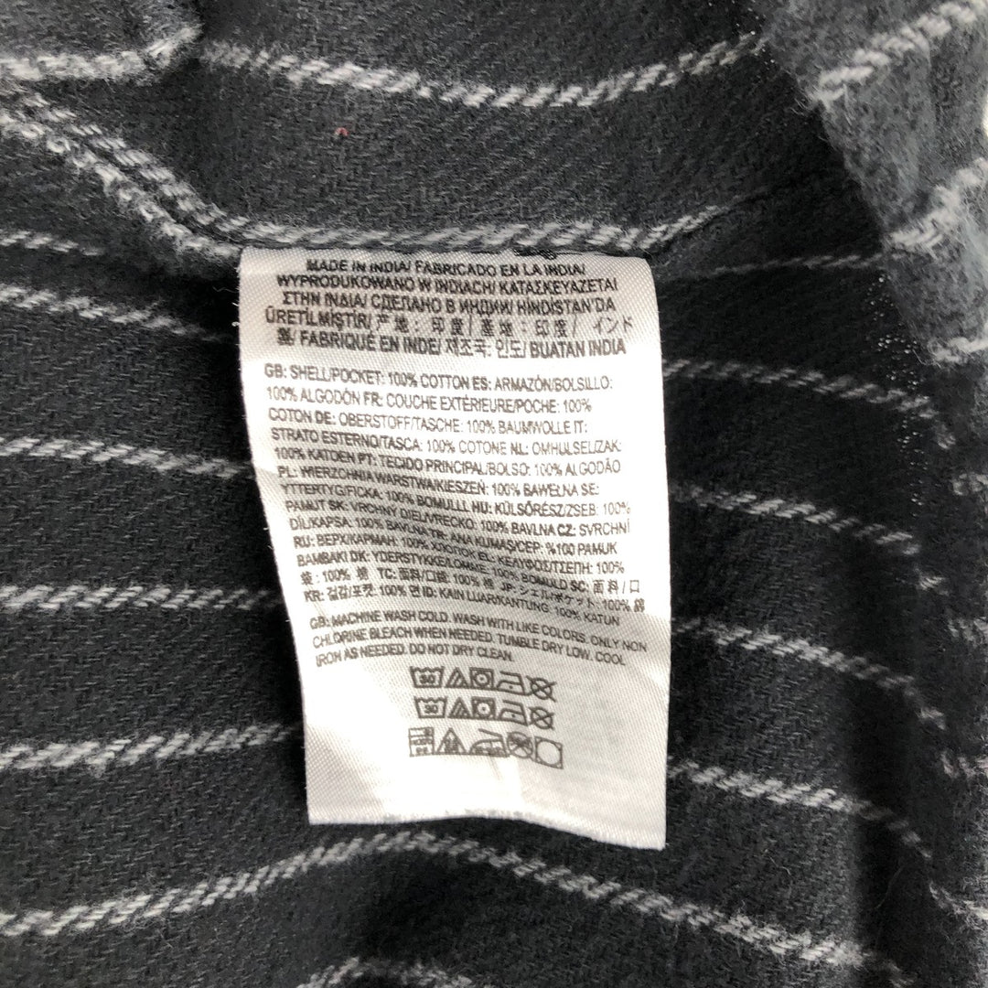 Vans Stripe Pattern Long Sleeve Light Flannel Shirt, Box Shirt, Women's Size L cotton black type Vintage Second Hand