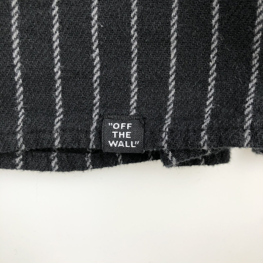 Vans Stripe Pattern Long Sleeve Light Flannel Shirt, Box Shirt, Women's Size L cotton black type Vintage Second Hand