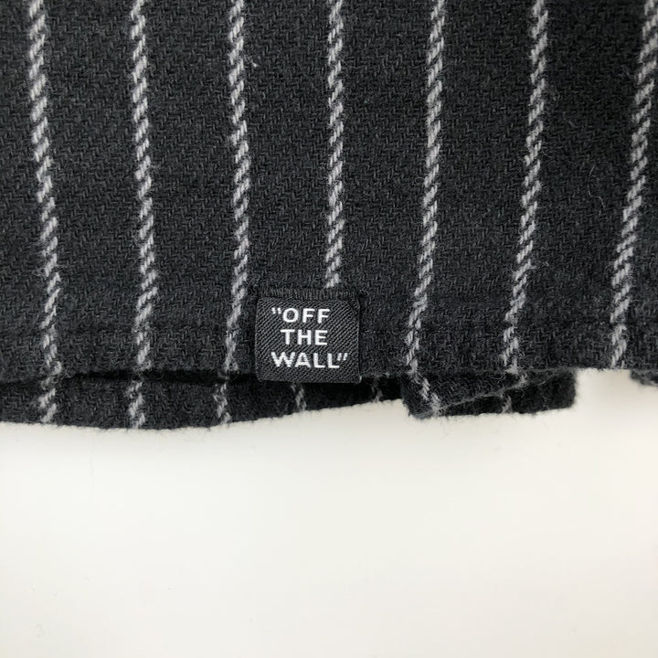 Vans Stripe Pattern Long Sleeve Light Flannel Shirt, Box Shirt, Women's Size L cotton black type Vintage Second Hand
