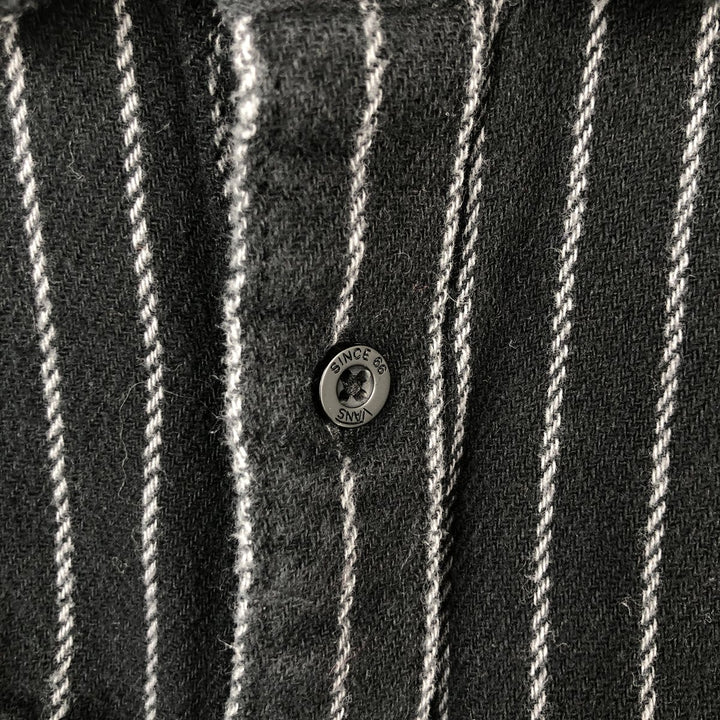 Vans Stripe Pattern Long Sleeve Light Flannel Shirt, Box Shirt, Women's Size L cotton black type Vintage Second Hand