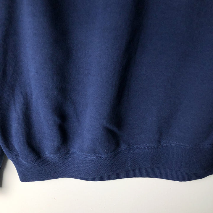 Vintage 1980'S Hanes blue tag print sweatshirt, made in the USA, men's size XXL cotton navy blue type Vintage Second Hand